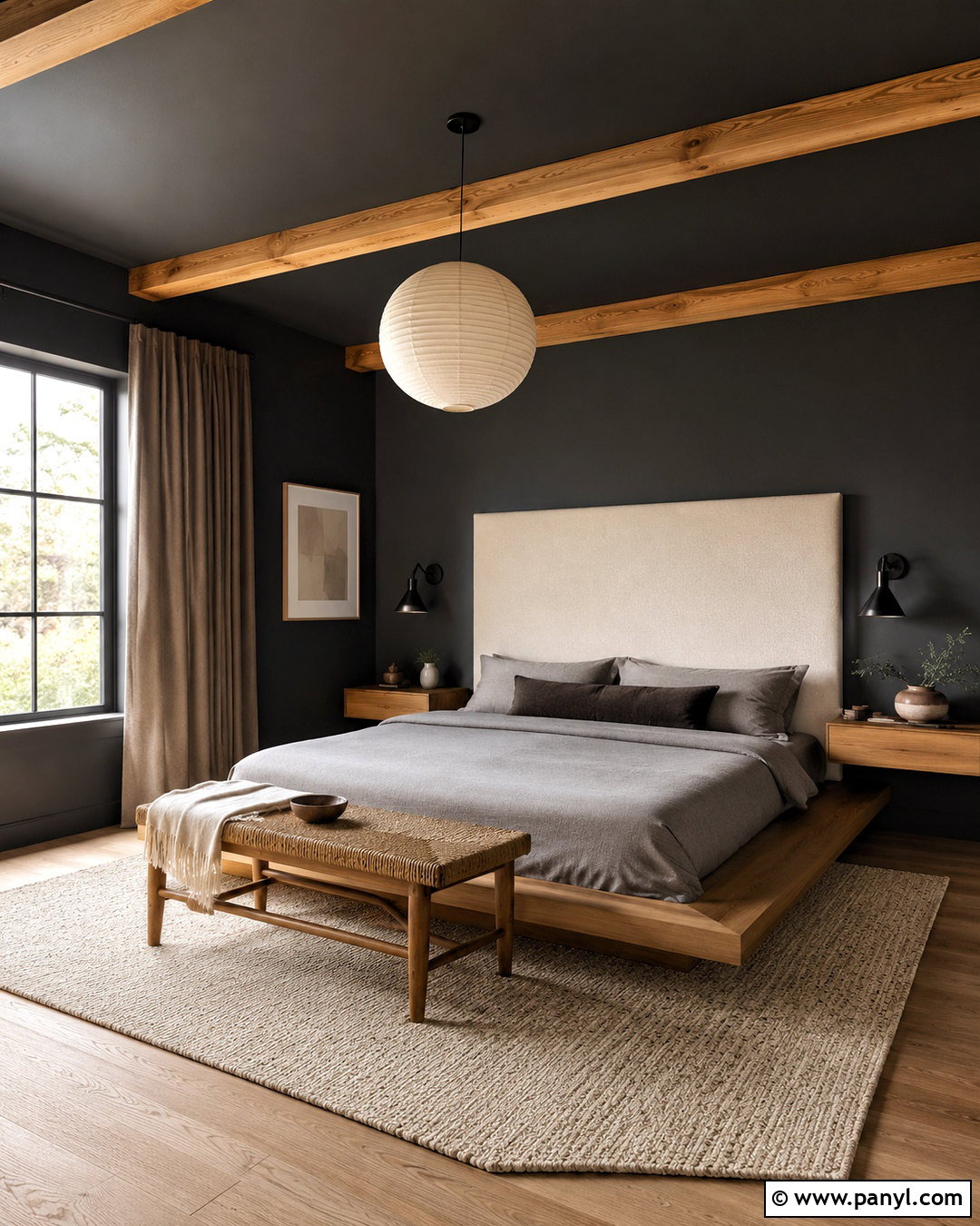 Graphite Bedroom Walls And Ceiling - 20 dark walls and ceiling ideas