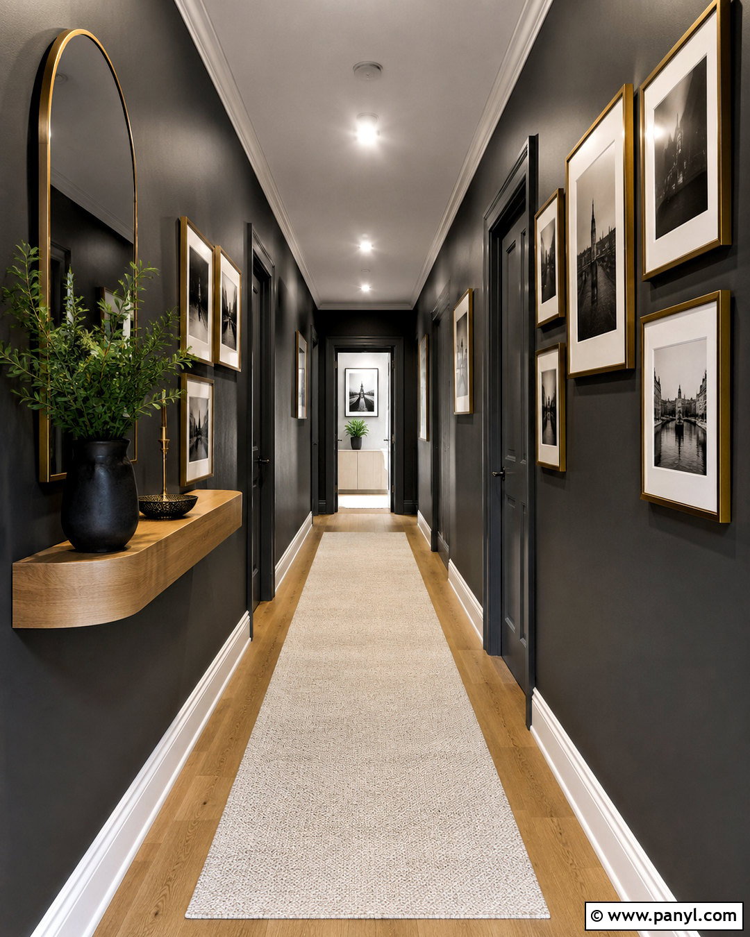 Graphite Dark Walls Hallway - 40 dark walls