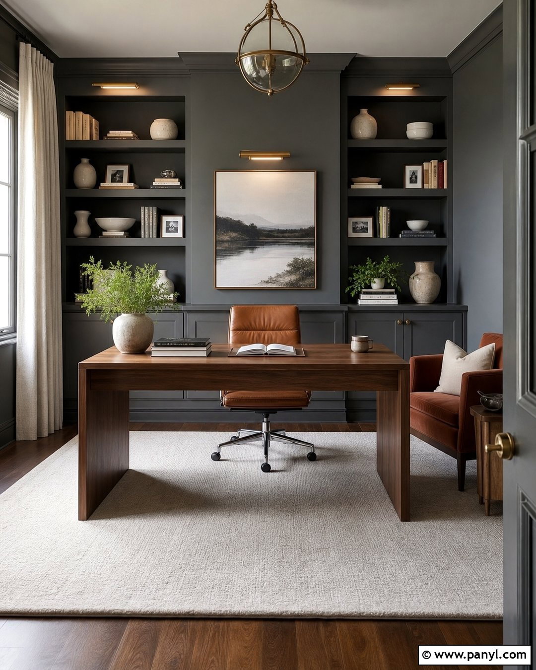 Graphite Gray Home Office - 20 Shades Of Gray For Walls