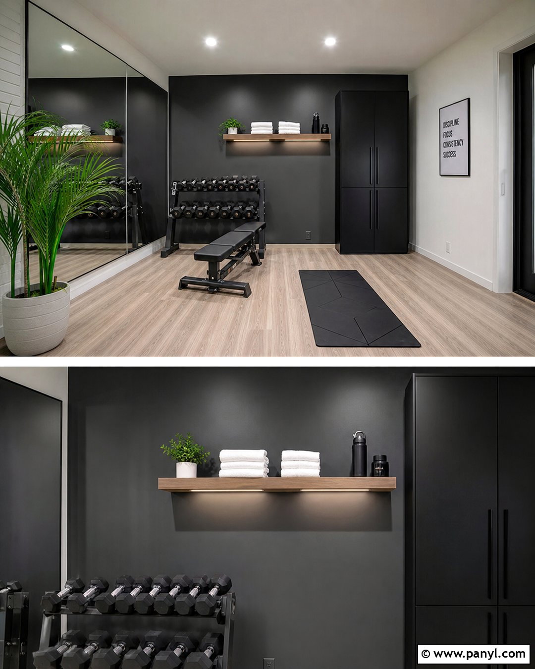 Graphite Home Gym Accent Wall - 30 dark accent walls