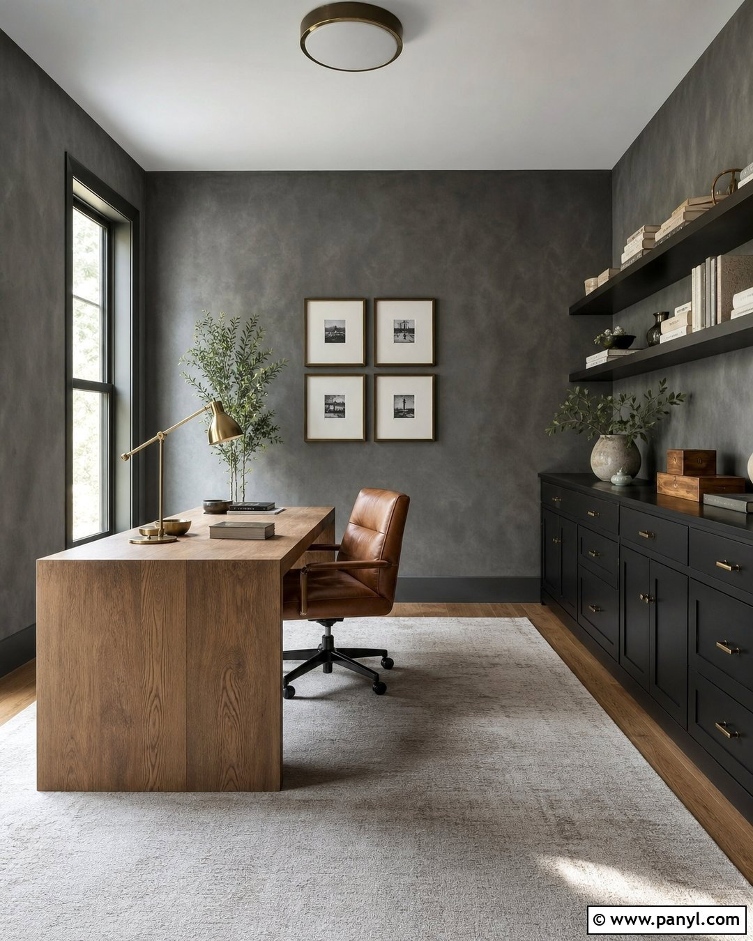 Graphite Limewash Office Walls - 50 paint ideas for walls
