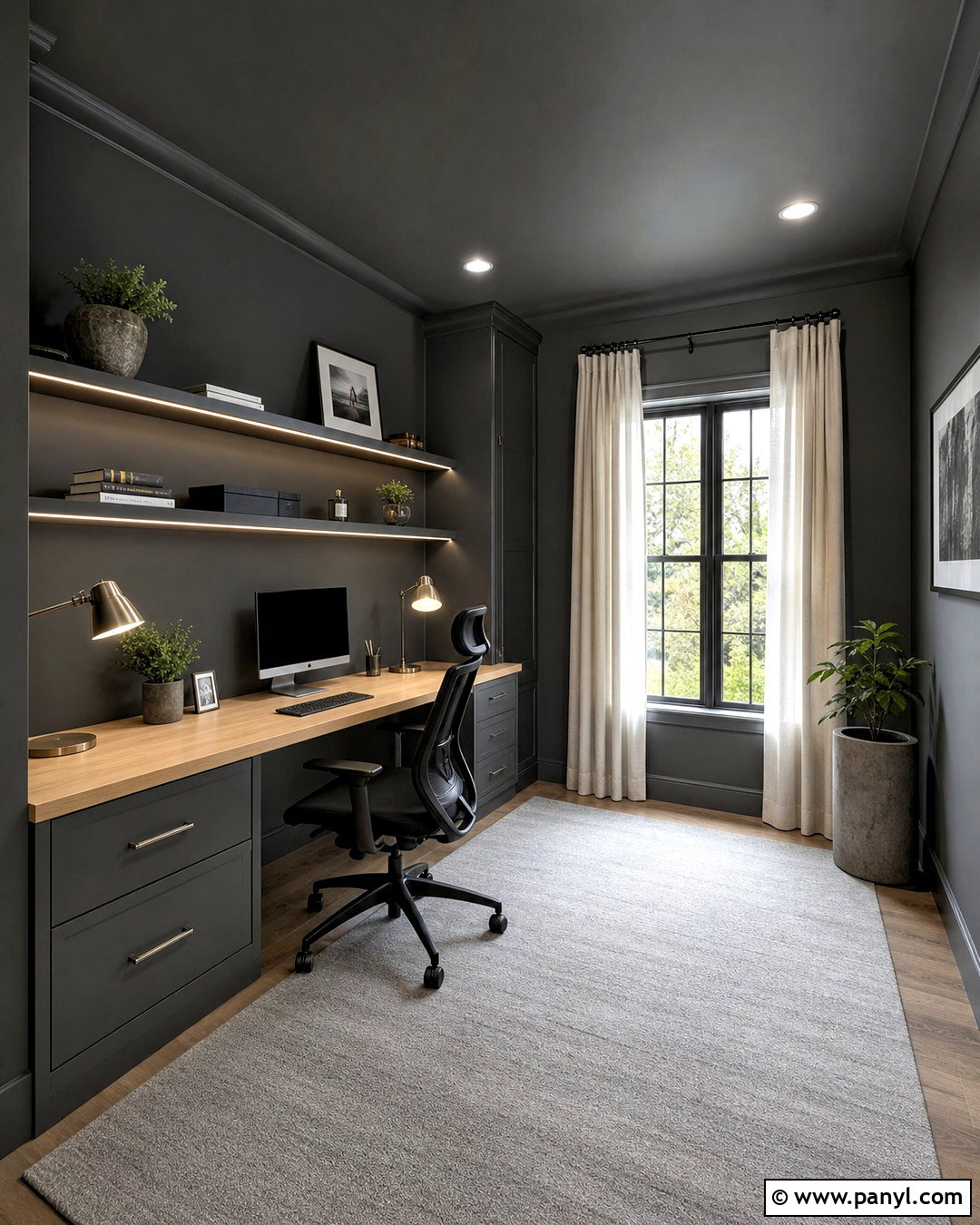 Graphite Office Paint - 20 moody office paint colors