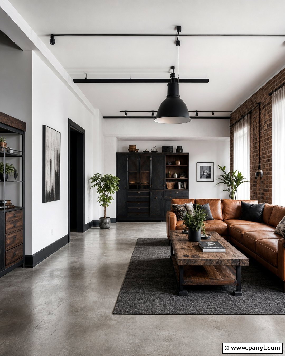 Graphite Skirting Boards In An Industrial Loft - 35 Dark Skirting Boards Light Walls