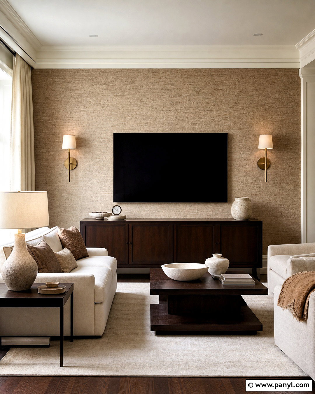 Grasscloth TV Wall Wallpaper - 20 tv wall wallpaper ideas