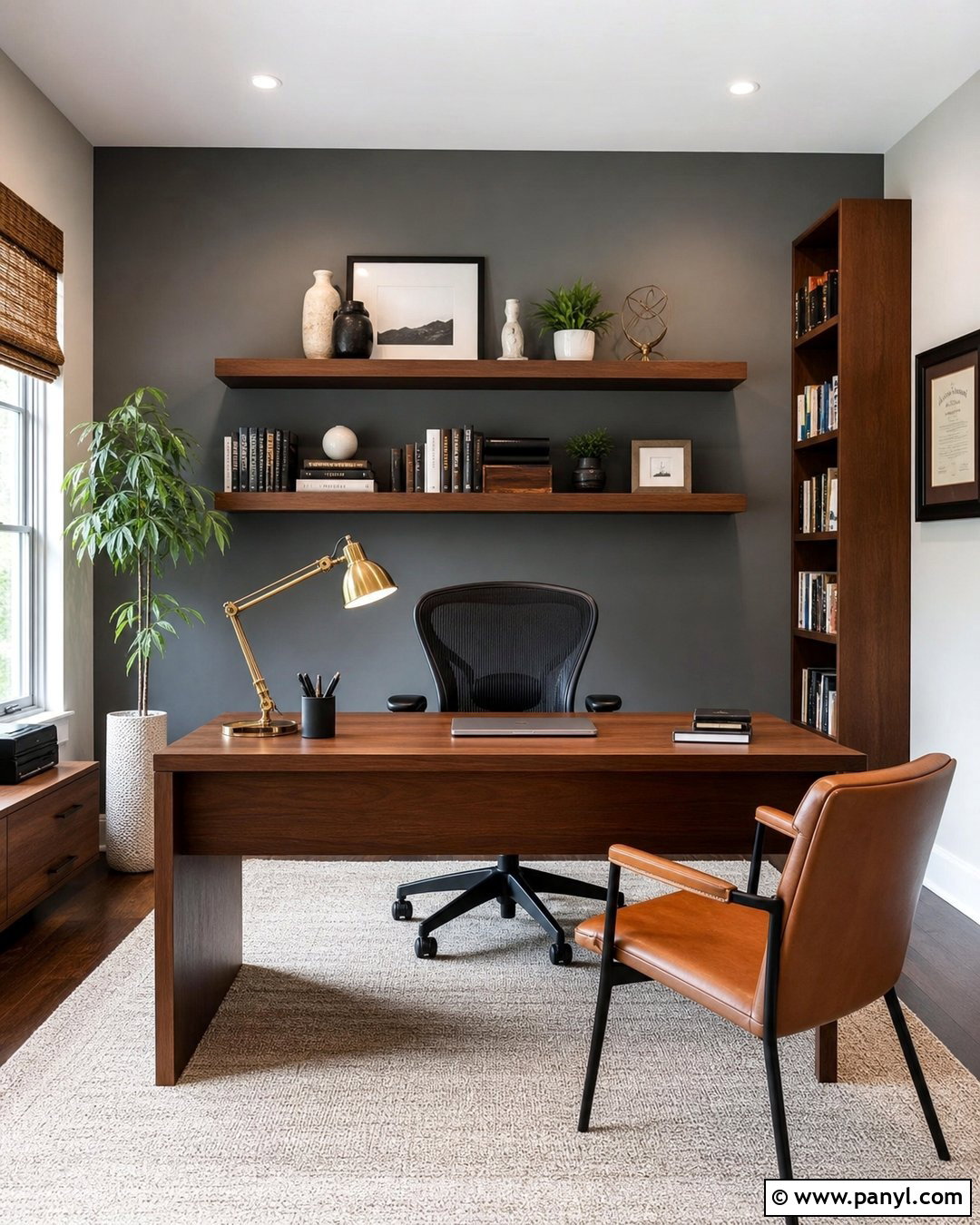 Gray Accent Wall Home Office - 20 Empty Room With Gray Accent Wall Ideas