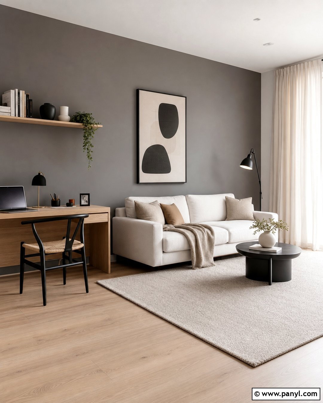 Gray Accent Wall Minimalist Studio - 20 Empty Room With Gray Accent Wall Ideas