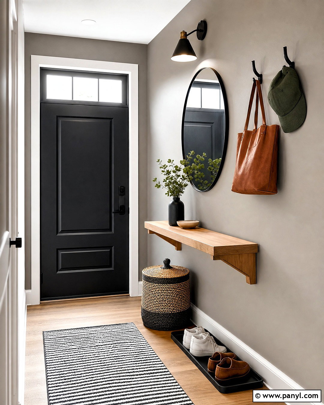 Gray Accent Wall Small Entryway - 20 gray accent wall ideas