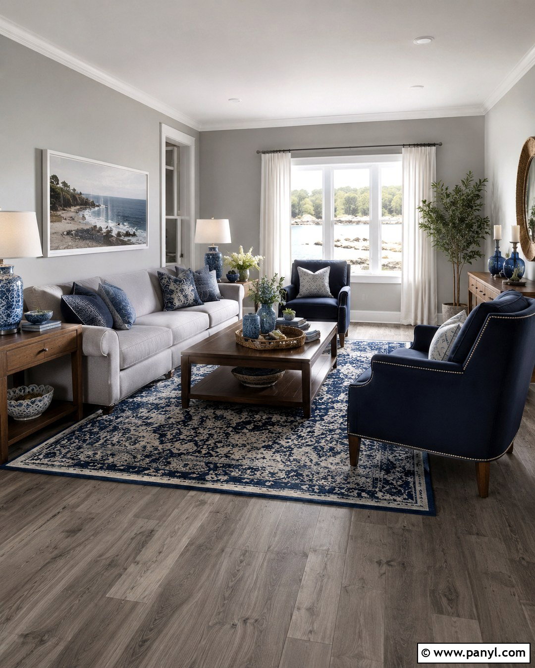 Gray And Blue Living Room - 20 Gray Walls Gray Floors