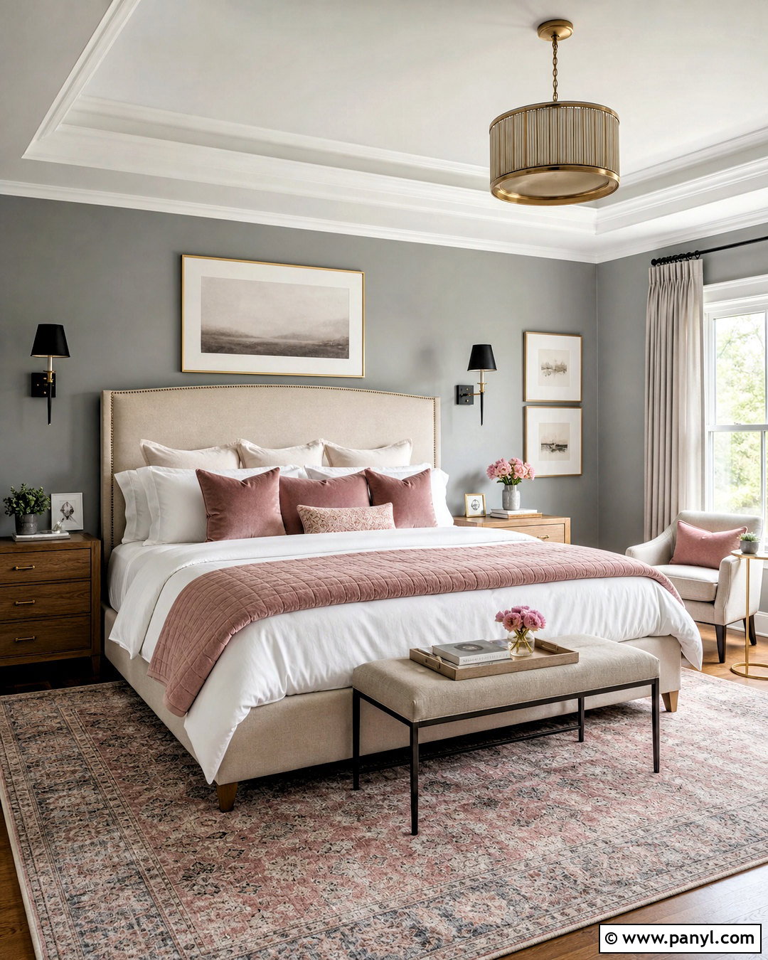 Gray And Blush Bedroom - 20 gray interior design ideas
