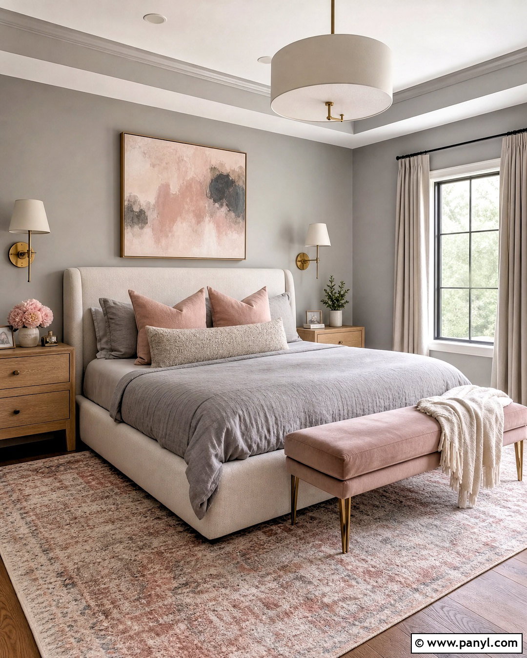 Gray And Blush Bedroom - 20 gray room ideas