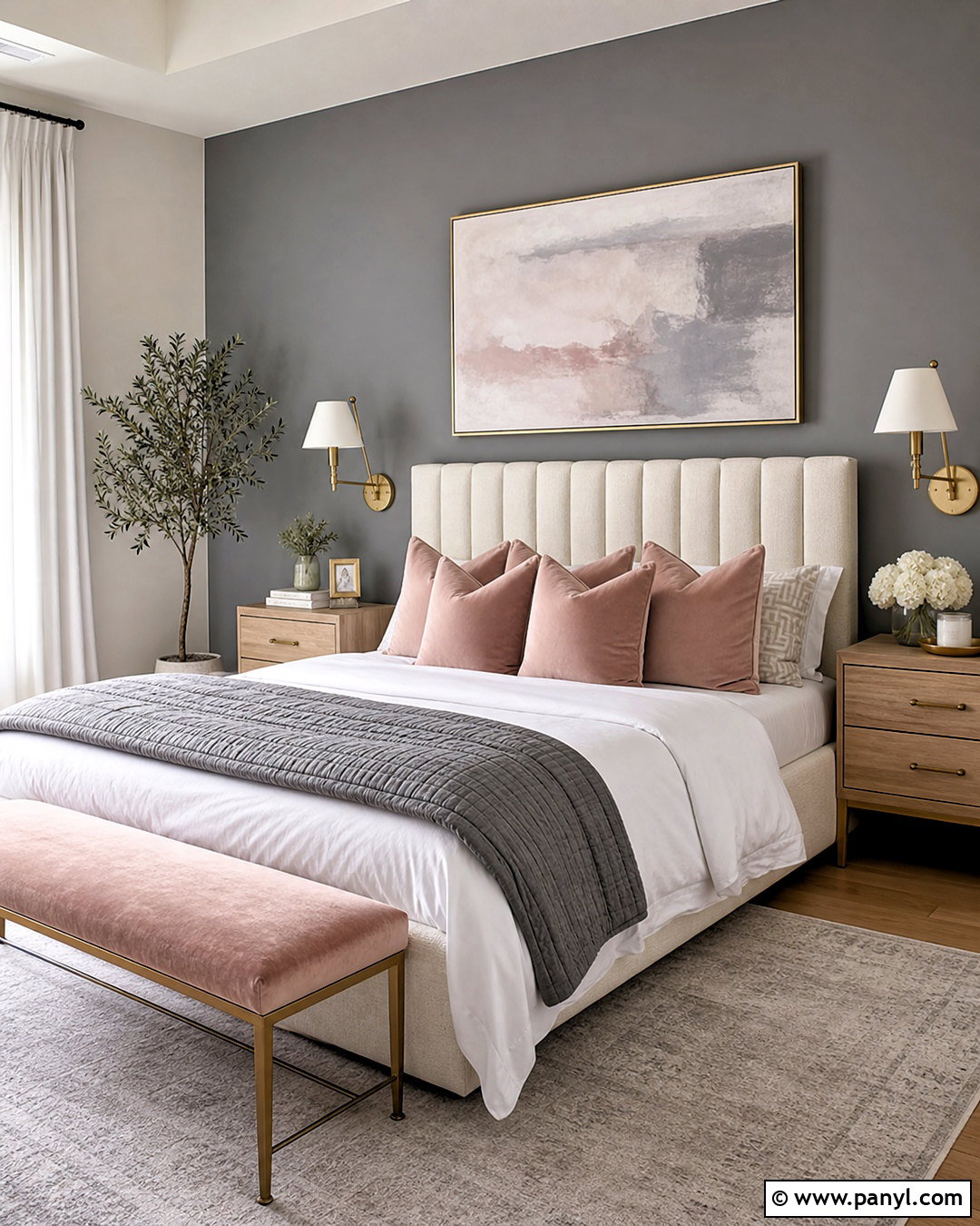 Gray And Blush Bedroom - 20 gray accent wall bedroom ideas