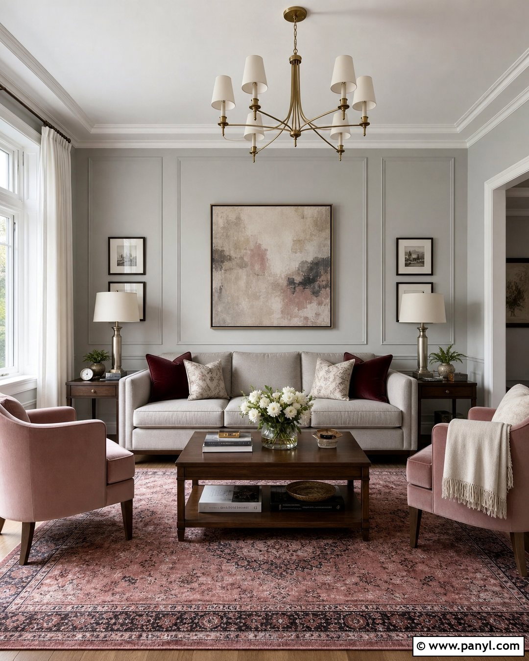 Gray And Blush Living Room - 30 gray wall room ideas
