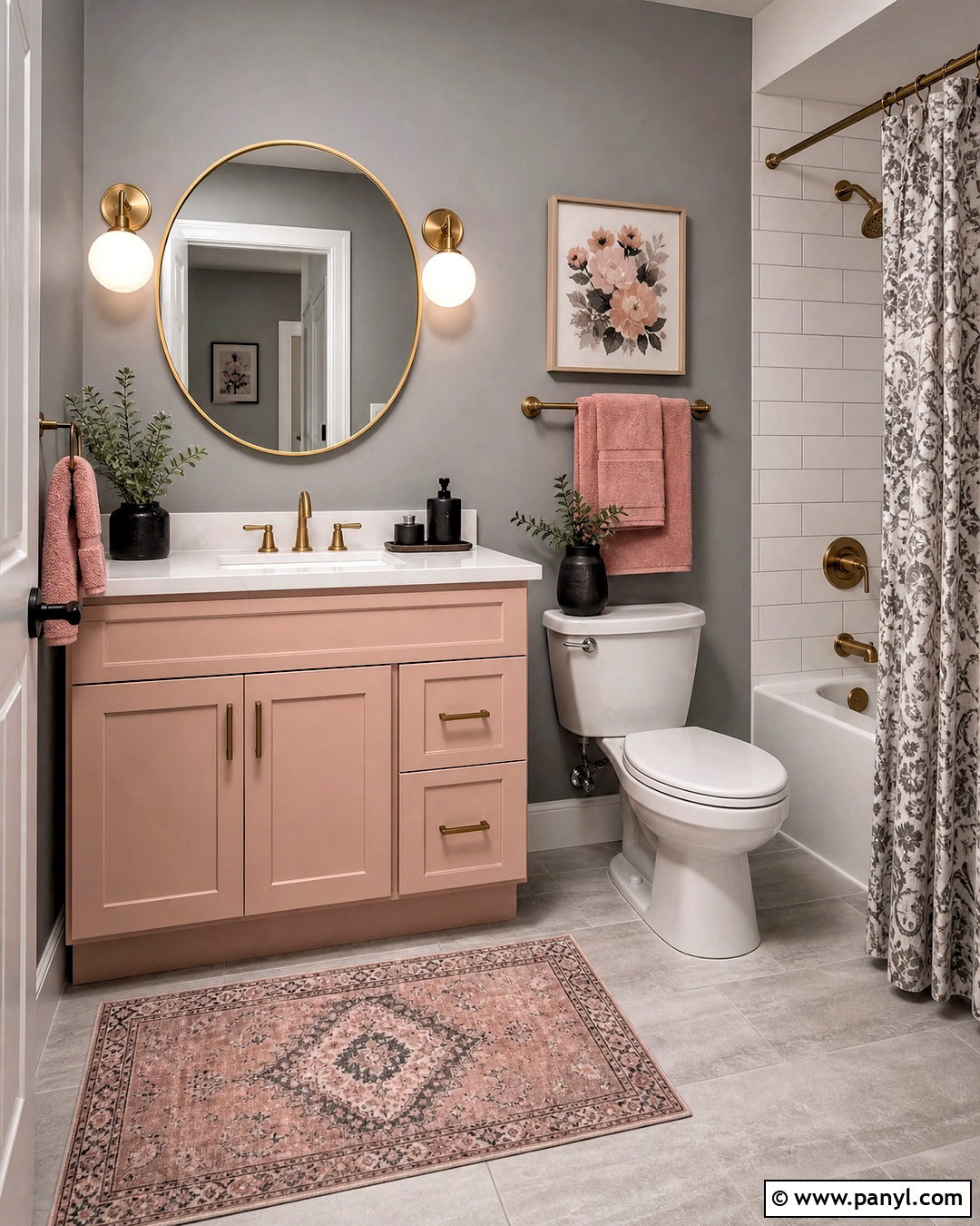 Gray And Blush Pink Bathroom - 20 bathroom color schemes gray ideas