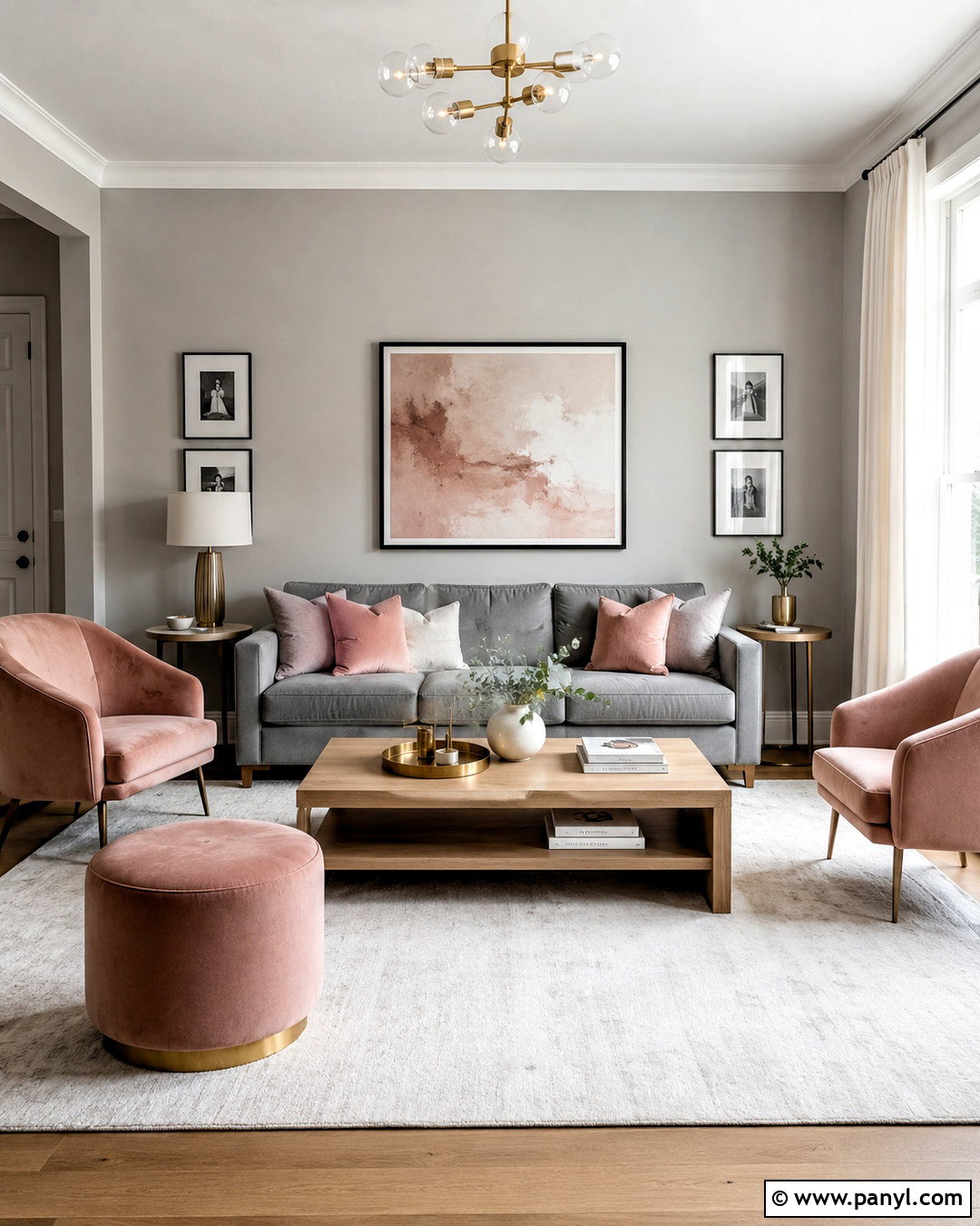 Gray And Blush Pink Drawing Room - 20 drawing room colour combinations