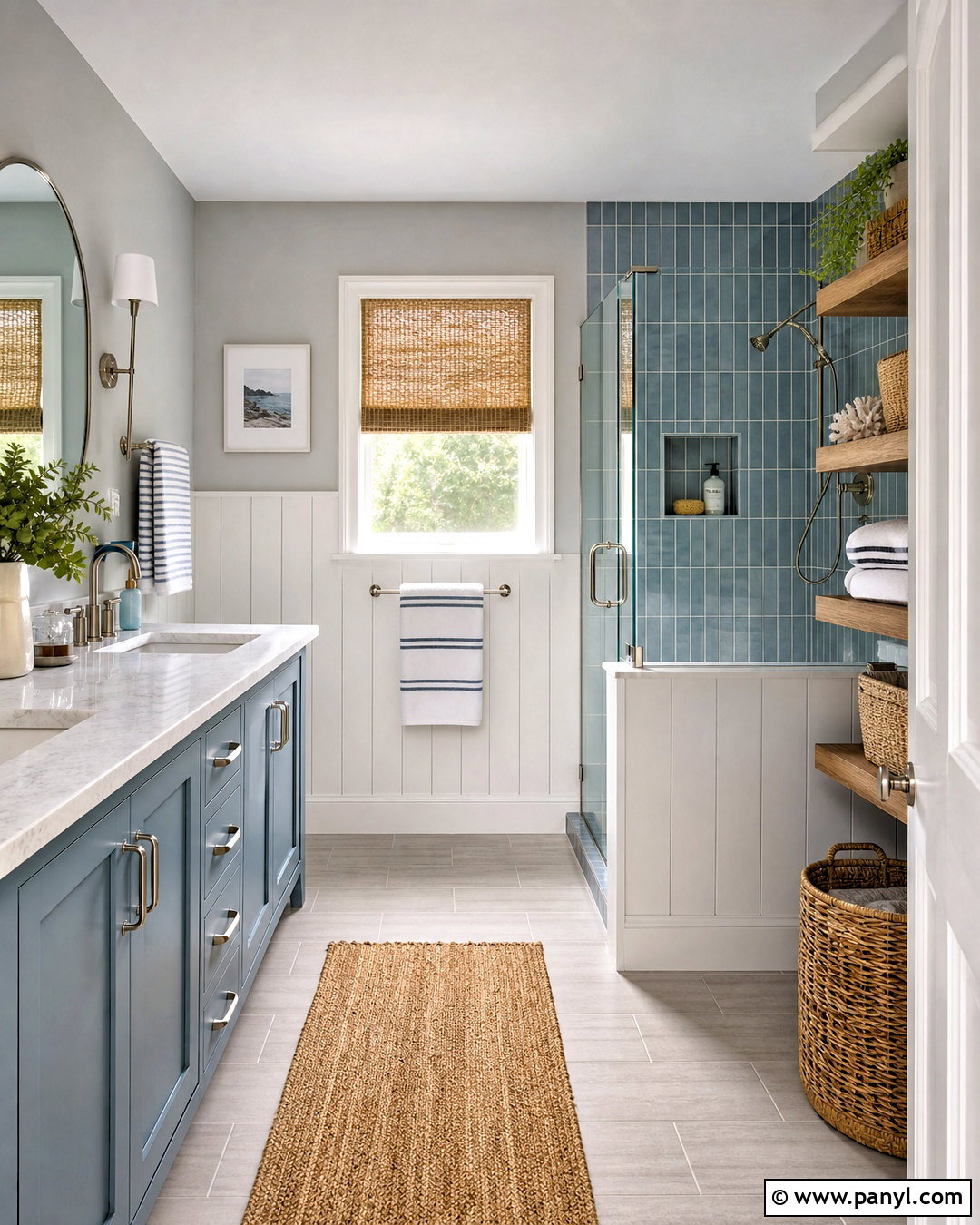 Gray And Coastal Blue Bathroom - 20 bathroom color schemes gray ideas