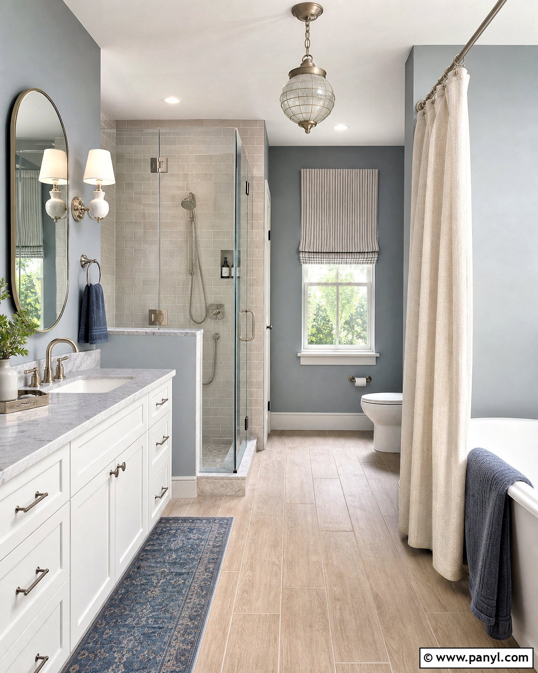 Gray And Dusty Blue Bathroom - 20 bathroom color schemes gray ideas