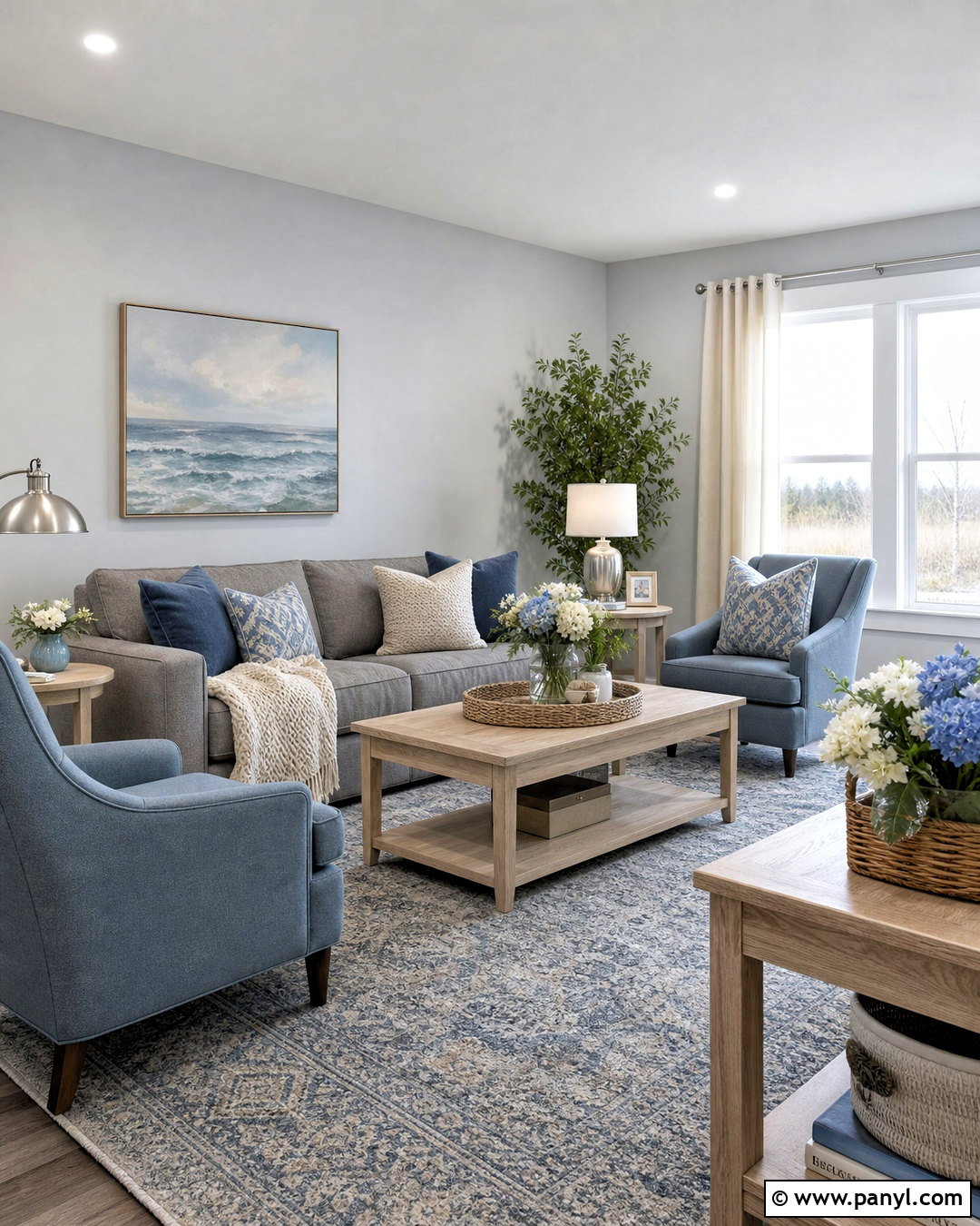 Gray And Dusty Blue Living Room - 20 gray color palette living room ideas