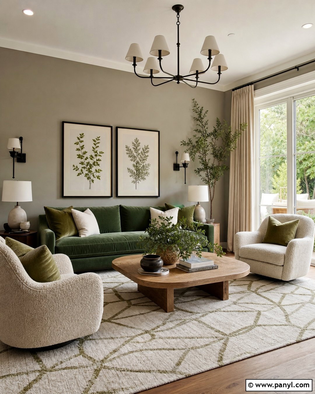 Gray And Green Living Room - 30 gray wall room ideas