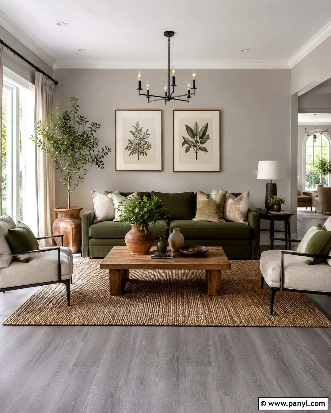 Gray And Green Living Room - 20 Gray Walls Gray Floors