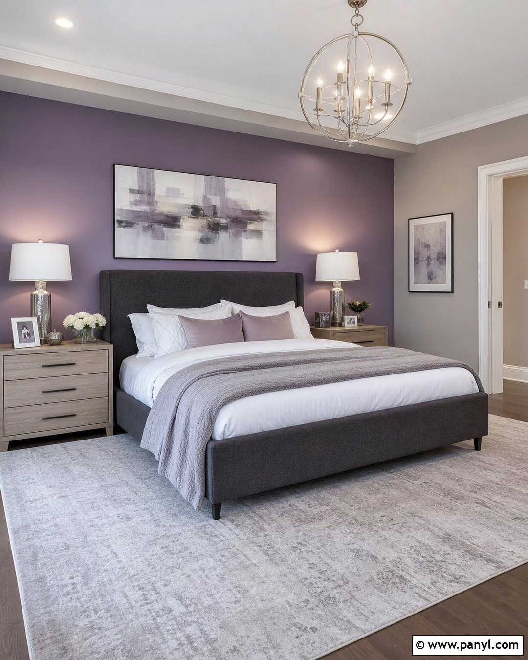 Gray And Lavender Accent Wall - 30 Lavender Accent Wall Ideas