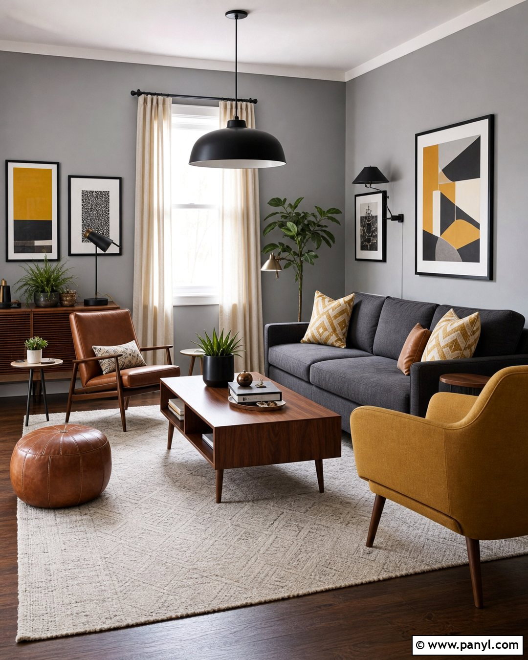 Gray And Mustard Living Room - 30 gray wall room ideas