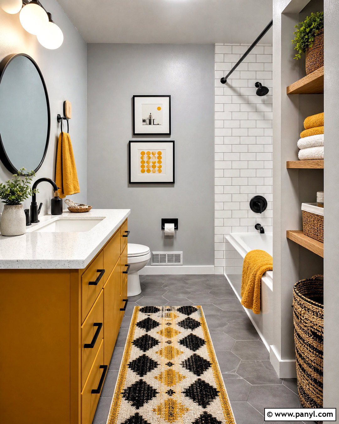 Gray And Mustard Yellow Bathroom - 20 bathroom color schemes gray ideas