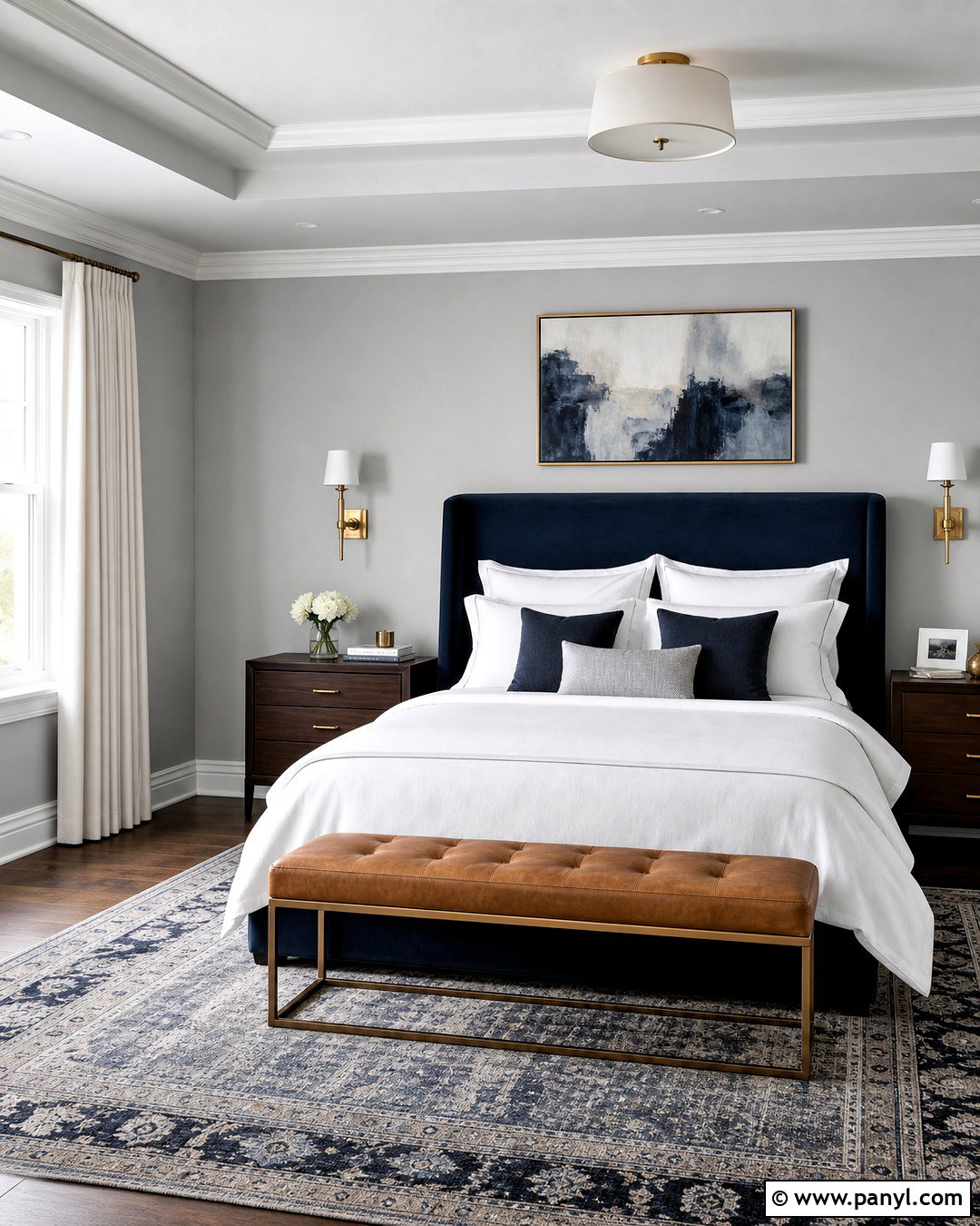 Gray And Navy Bedroom - 20 gray room ideas