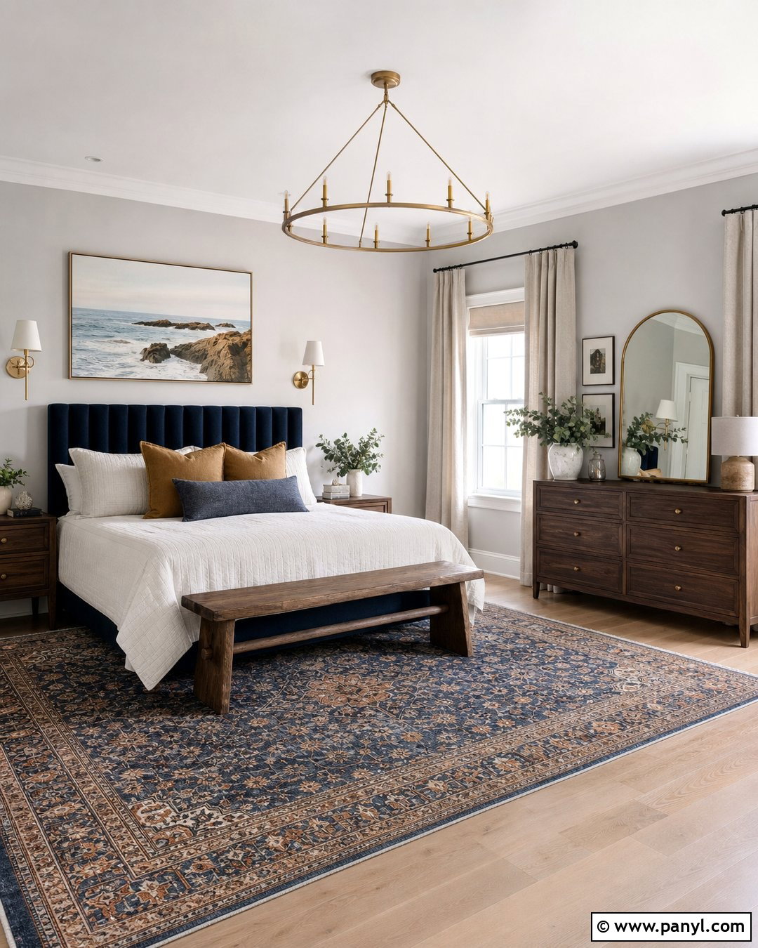Gray And Navy Bedroom - 30 gray wall room ideas