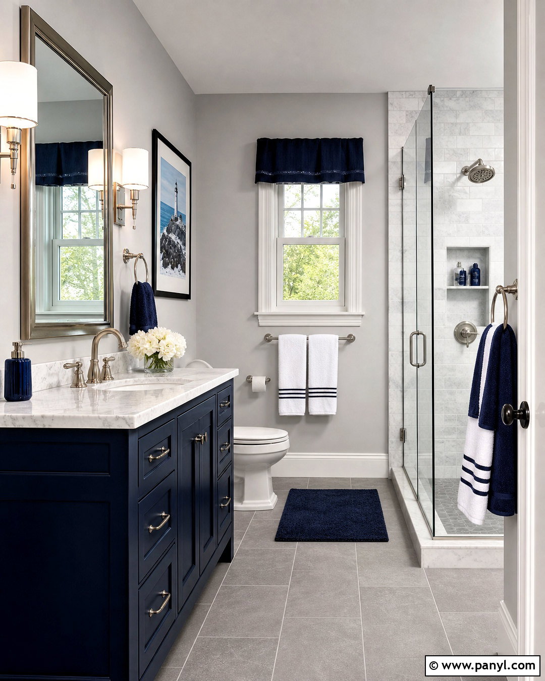 Gray And Navy Blue Bathroom - 20 bathroom color schemes gray ideas