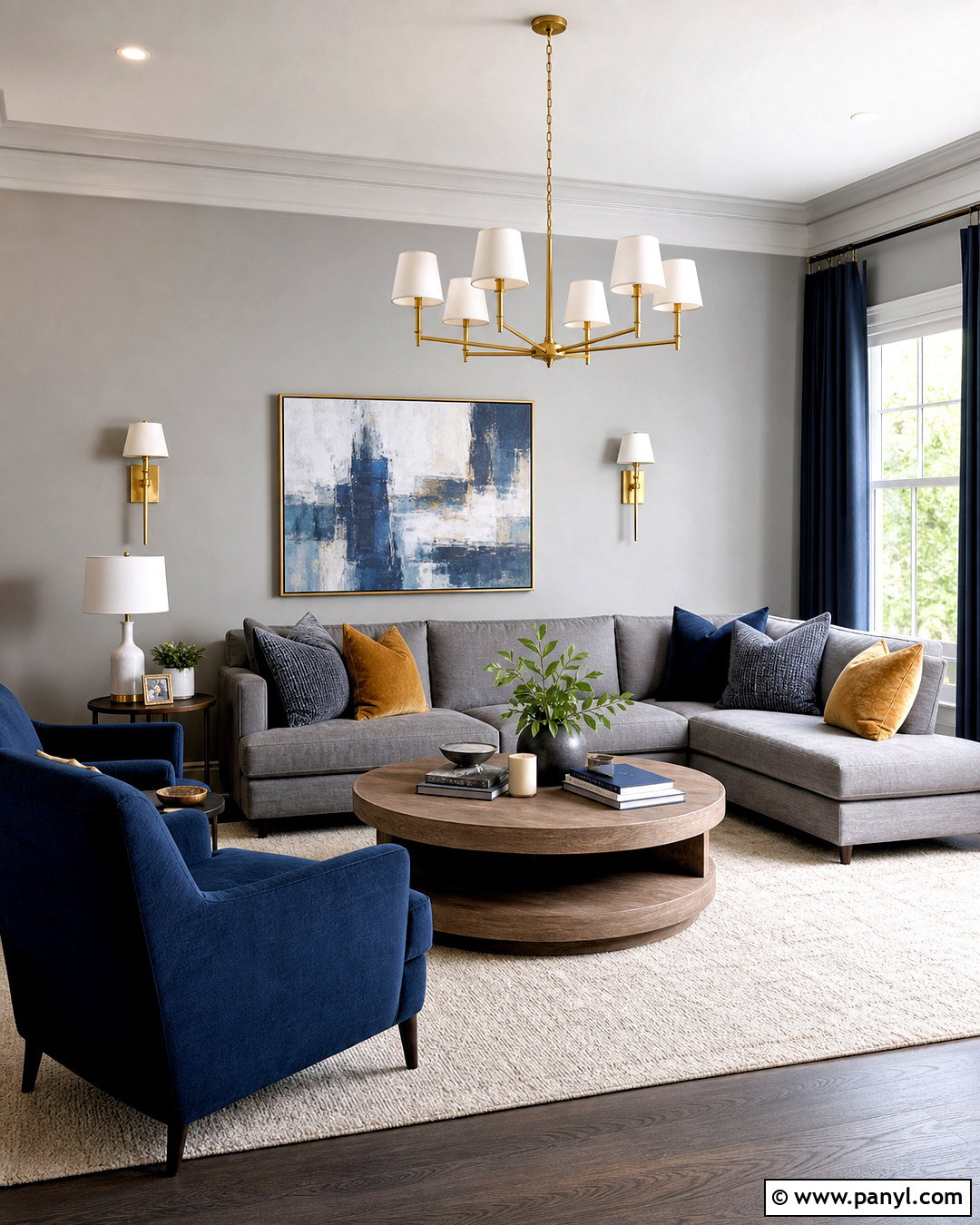 Gray And Navy Living Room - 20 gray color palette living room ideas