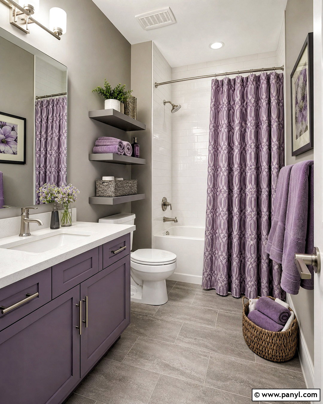 Gray And Purple Guest Bathroom - 20 gray and purple bathroom ideas