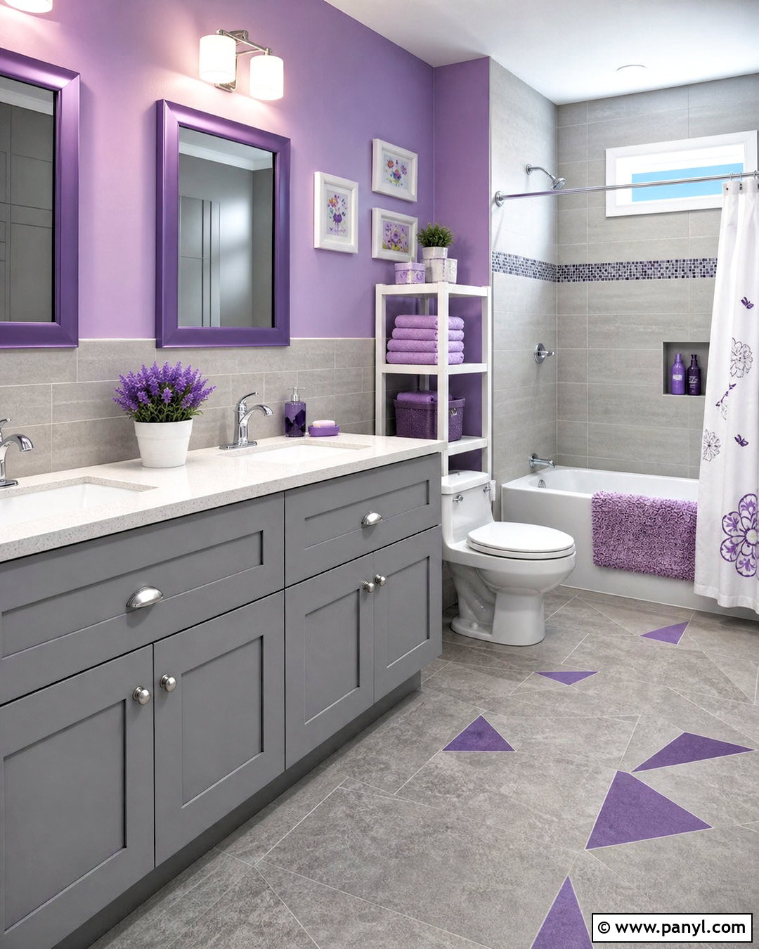 Gray And Purple Kids Bathroom - 20 gray and purple bathroom ideas