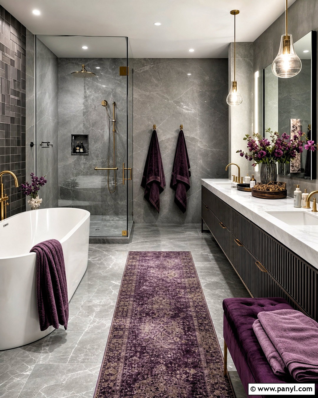 Gray And Purple Luxury Bathroom - 20 gray and purple bathroom ideas