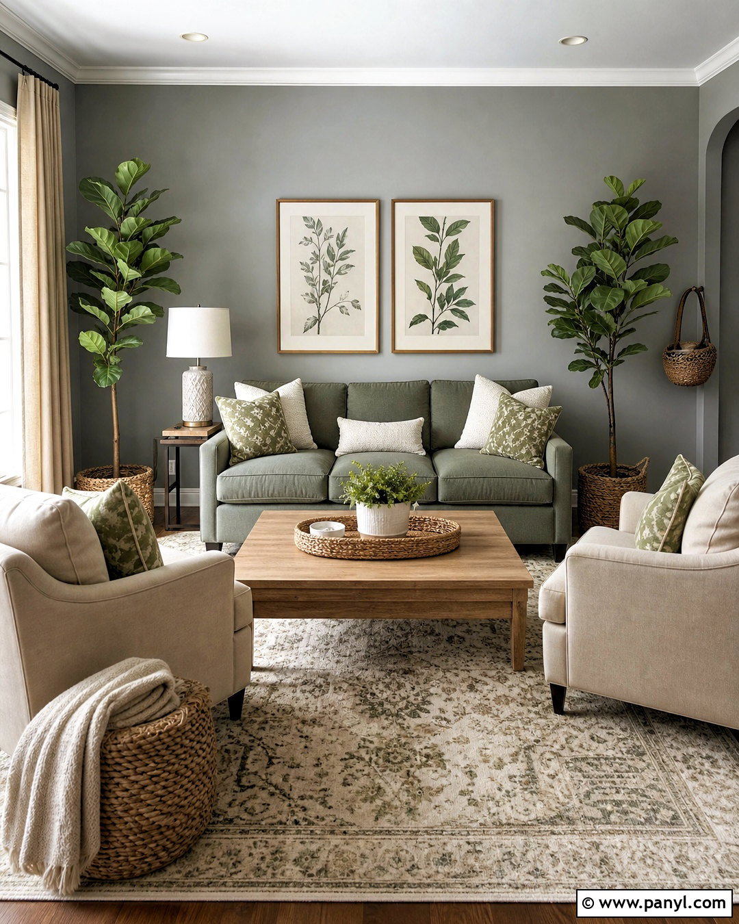 Gray And Sage Green Living Room - 20 gray room ideas