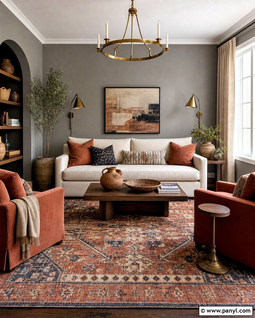 Gray And Terracotta Living Room - 20 gray room ideas
