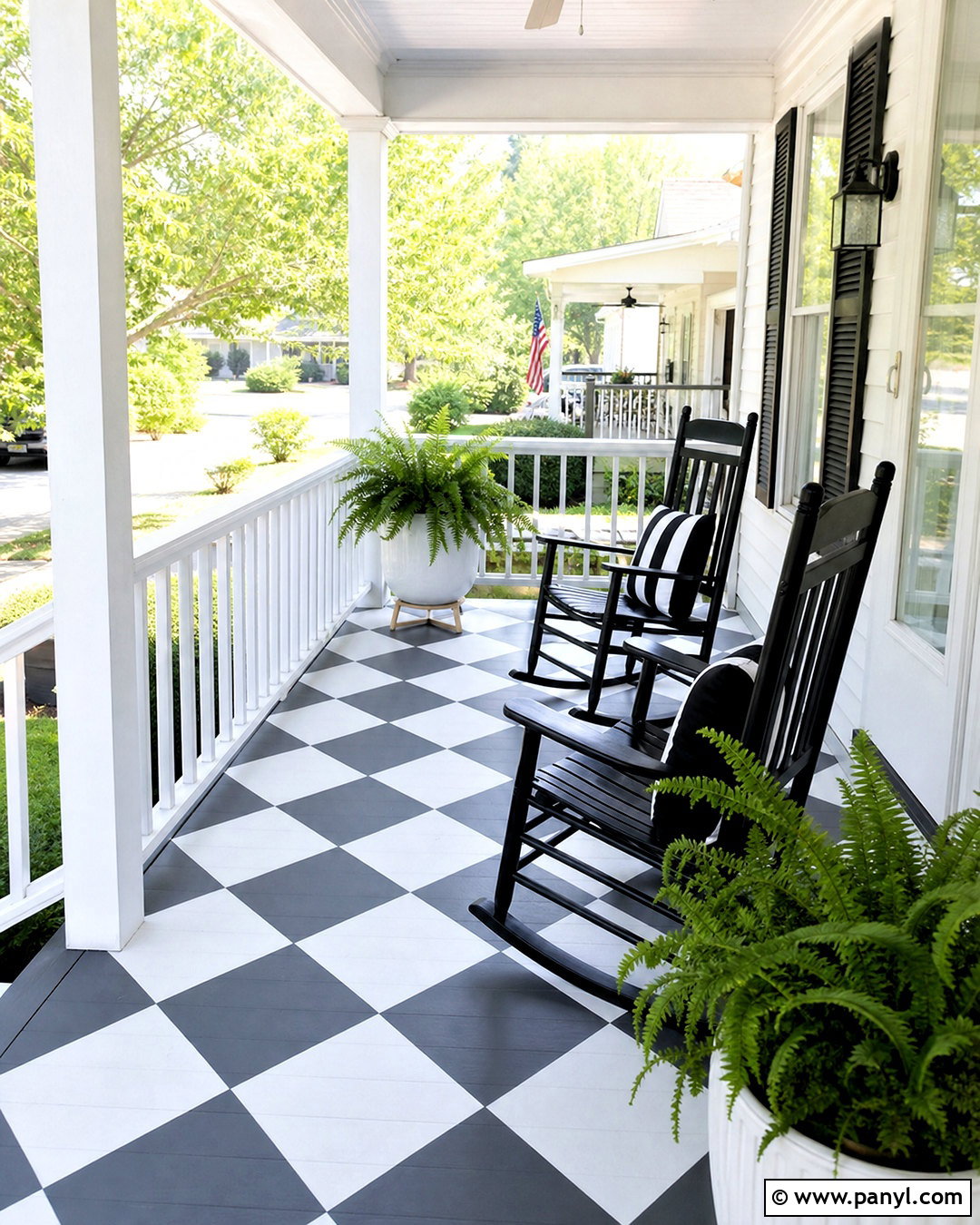 Gray And White Checkerboard Pattern Porch - 20 how to paint checkerboard pattern ideas