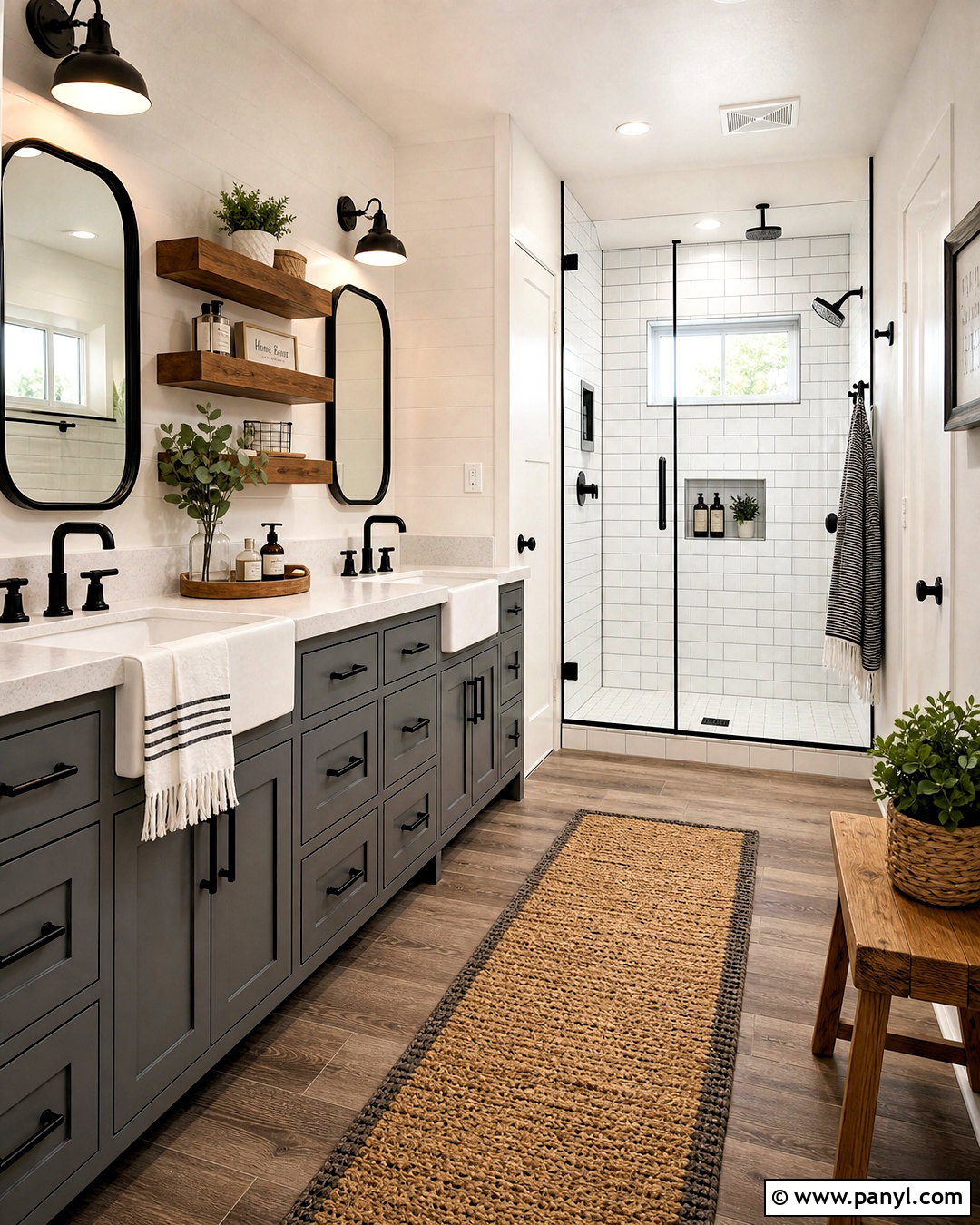 Gray And White Farmhouse Bathroom - 20 grey and white bathroom ideas