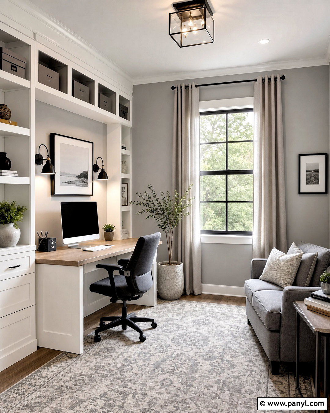 Gray And White Home Office - 20 gray room decor ideas