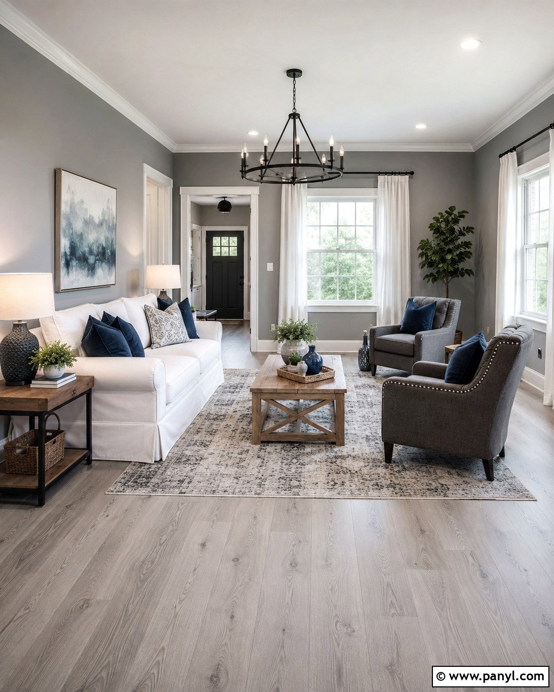 Gray And White Living Room - 20 Gray Walls Gray Floors