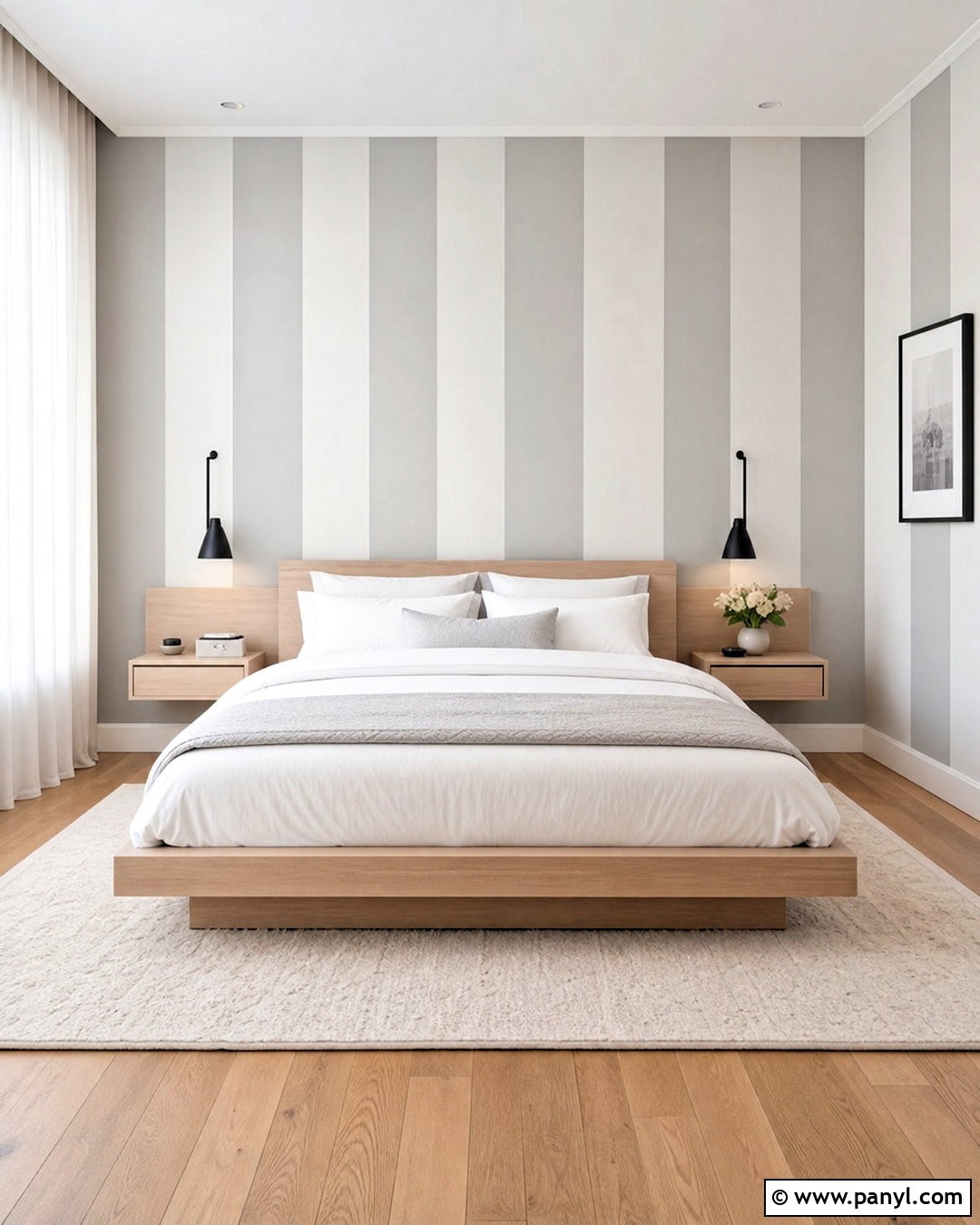 Gray And White Striped Bedroom Walls - 20 striped bedroom walls