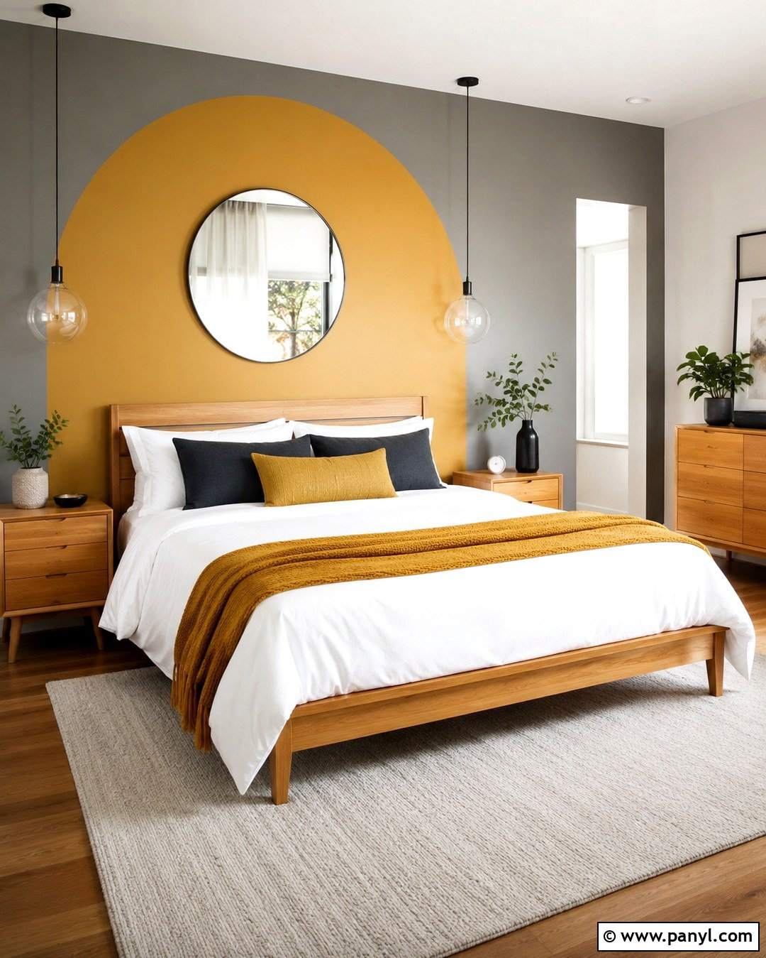 Gray And Yellow Accent Wall - 20 Two Color Accent Wall Ideas