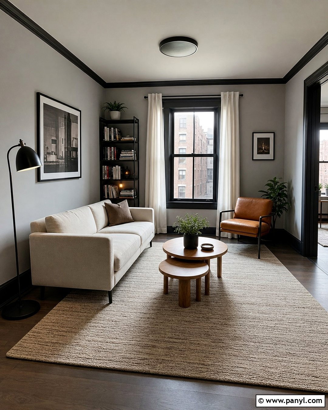 Gray Apartment Living Room With Black Trim - 35 gray walls with black trim ideas