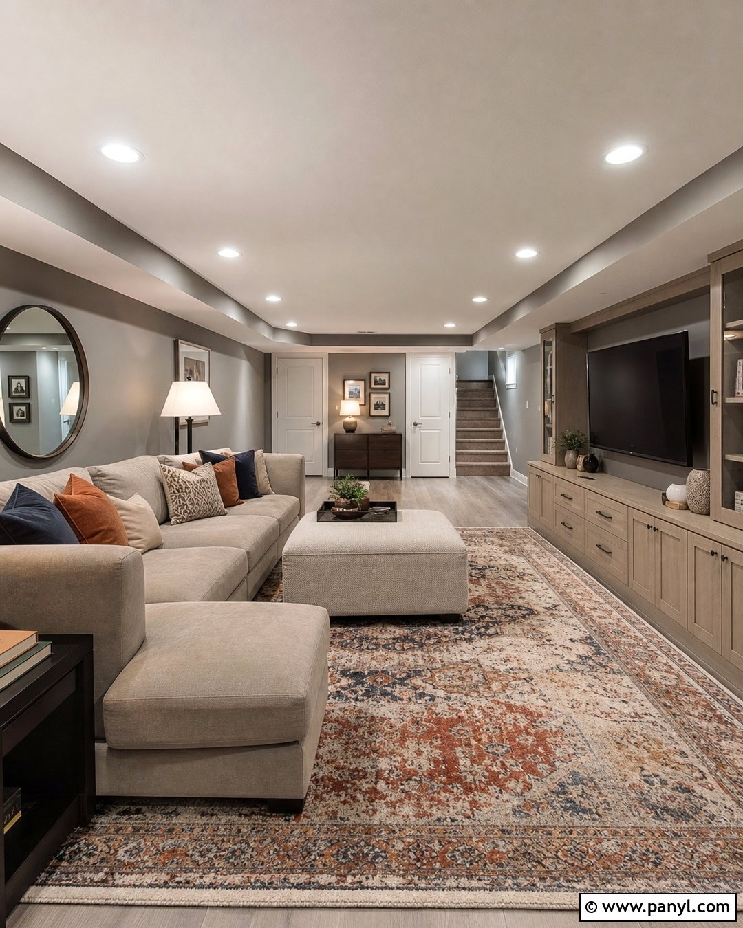 Gray Basement Family Room - 25 Wall Paint Gray Ideas