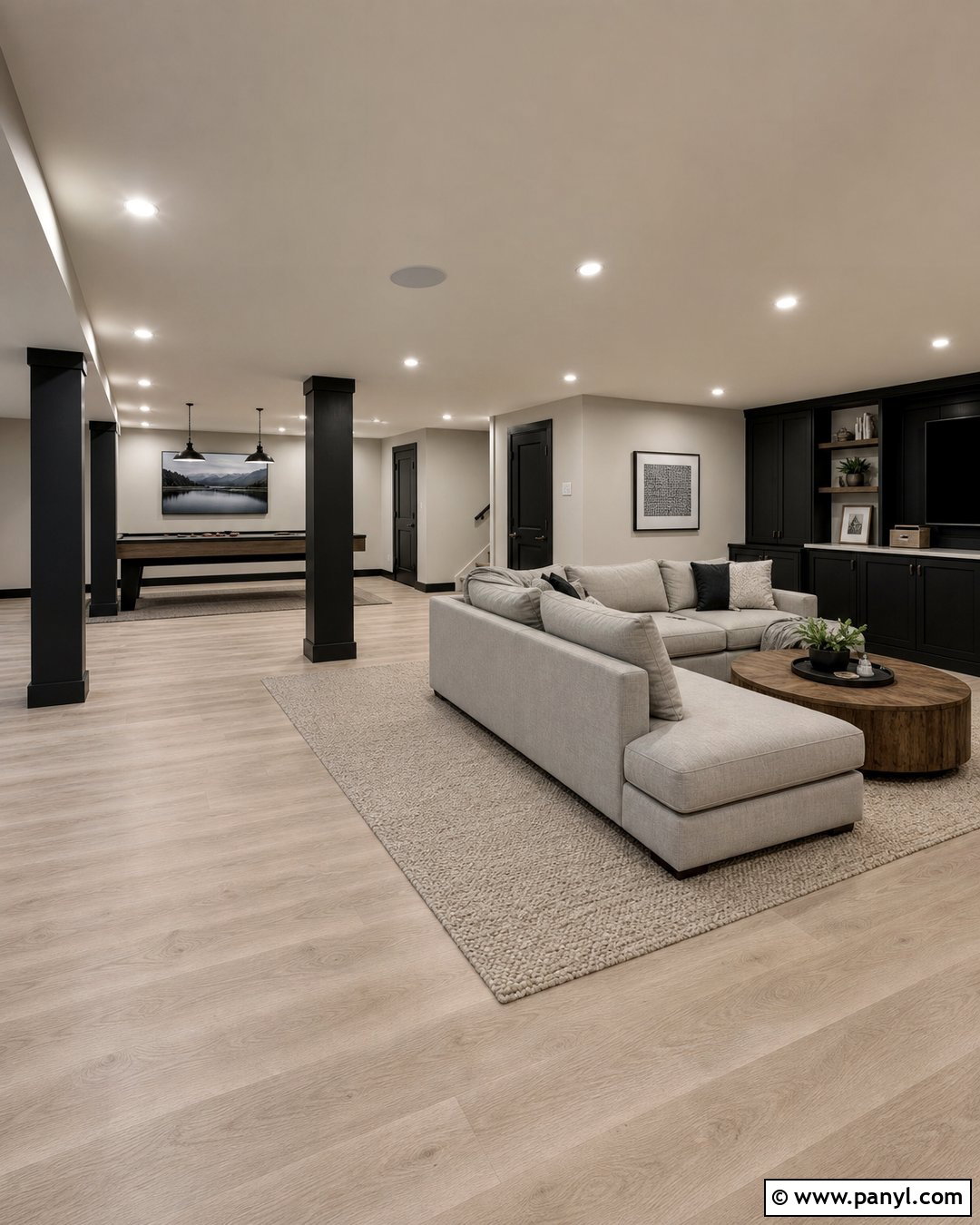 Gray Basement With Black Trim - 35 gray walls with black trim ideas