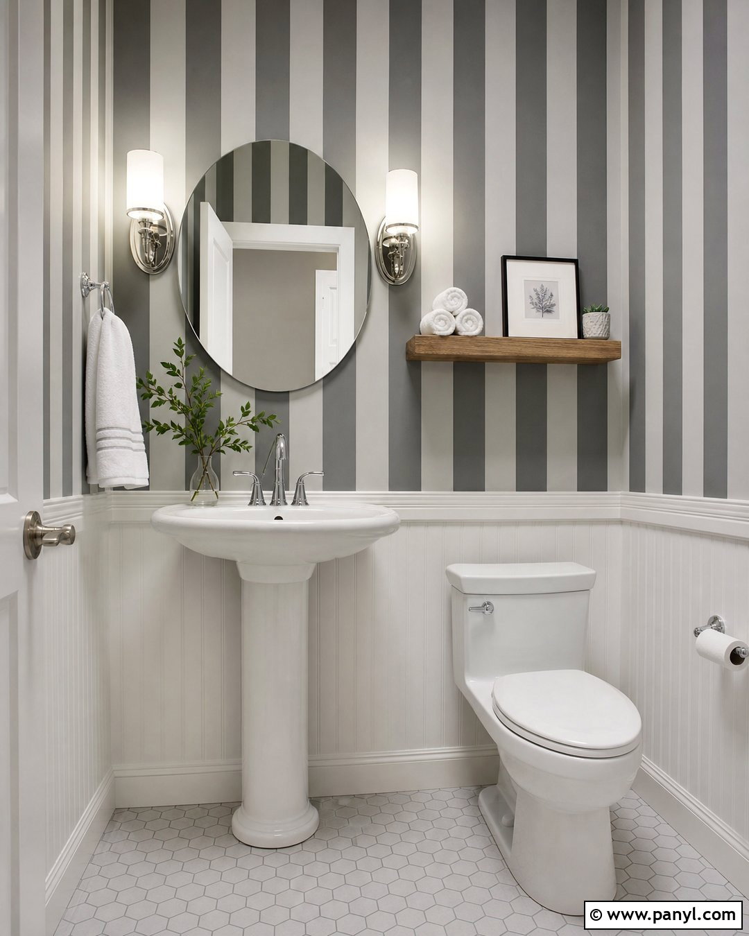 Gray Bathroom Wall Paint Stripes - 30 Wall Lines Paint Stripes
