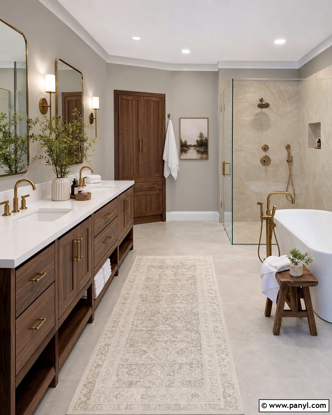 Gray Bathroom Walls In A Large Primary Bath - 30 gray bathroom walls
