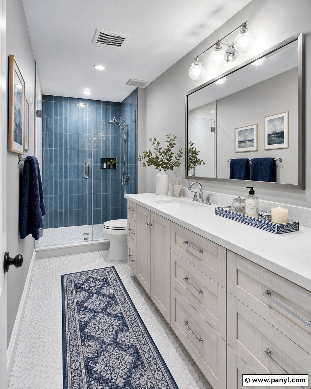 Gray Bathroom Walls With Blue Tile - 30 gray bathroom walls