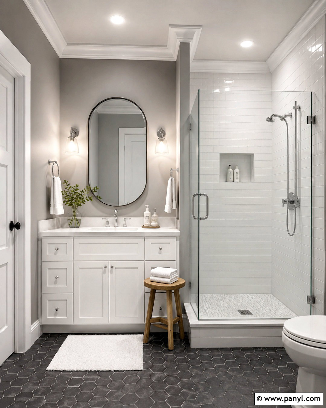 Gray Bathroom Walls With Bright White Trim - 20 White Trim With Gray Walls