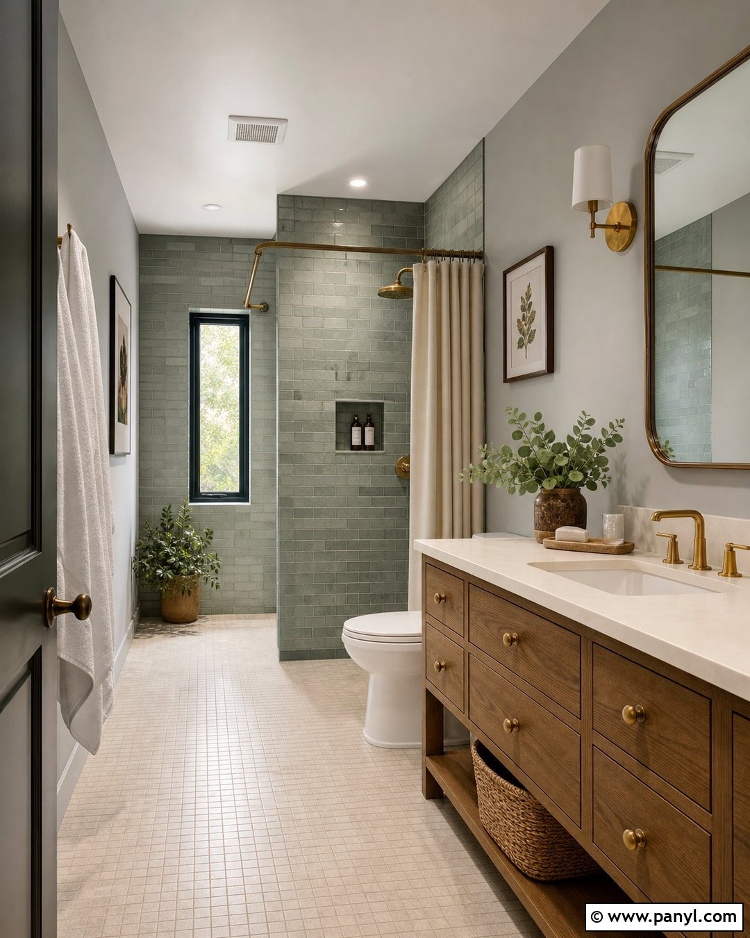 Gray Bathroom Walls With Green Tile - 30 gray bathroom walls
