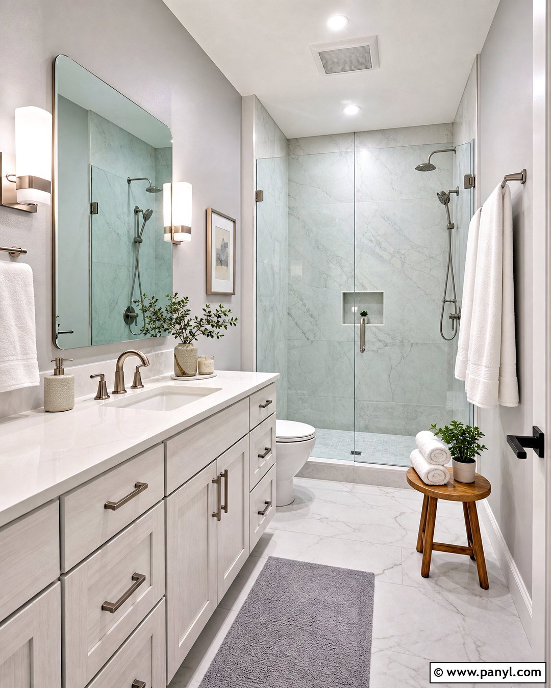 Gray Bathroom Walls With Marble - 20 gray wall design ideas